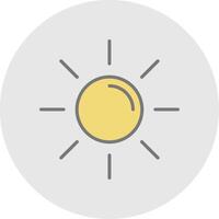 Sun Line Filled Light Icon vector