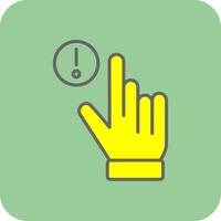 Hand Alert Filled Yellow Icon vector