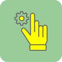 Hand Setting Filled Yellow Icon vector