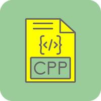 cpp lleno amarillo icono vector