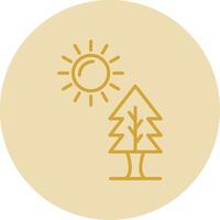 Sun Line Yellow Circle Icon vector