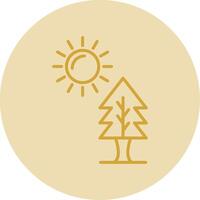 Sun Line Yellow Circle Icon vector