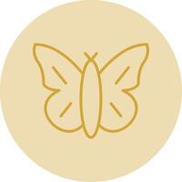 mariposa línea amarillo circulo icono vector