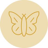 Butterfly Line Yellow Circle Icon vector