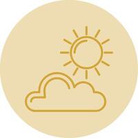 Sun Line Yellow Circle Icon vector