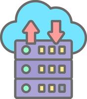 Data Flow Line Filled Light Icon vector