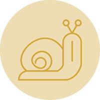 Snail Line Yellow Circle Icon vector