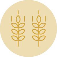 Wheat Line Yellow Circle Icon vector
