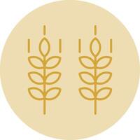 Wheat Line Yellow Circle Icon vector