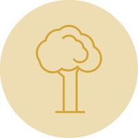 Tree Line Yellow Circle Icon vector