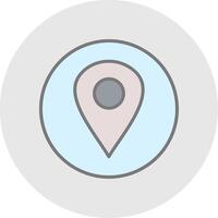 Location Line Filled Light Icon vector