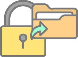 Secure Data Line Filled Light Icon vector