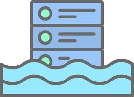 Data Lake Line Filled Light Icon vector