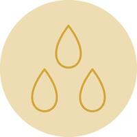 Water Drop Line Yellow Circle Icon vector