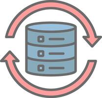 datos sincronización línea lleno ligero icono vector