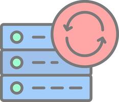 Data Synchronization Line Filled Light Icon vector