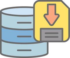 Downloading Data Line Filled Light Icon vector