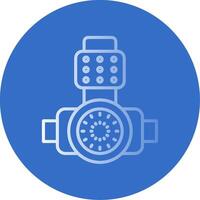 Head Light Flat Bubble Icon vector