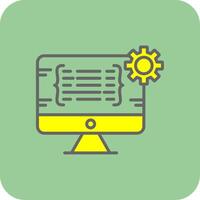 Programming Filled Yellow Icon vector