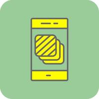 Layers Filled Yellow Icon vector