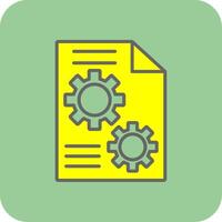 Cogwheels Filled Yellow Icon vector