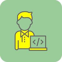 Programmer Filled Yellow Icon vector