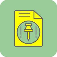 Push Filled Yellow Icon vector