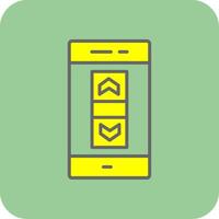 Scroll Bar Filled Yellow Icon vector