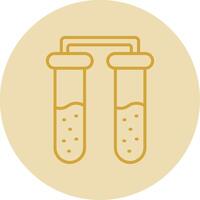 Test Tubes Line Yellow Circle Icon vector