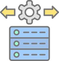 datos administración línea lleno ligero icono vector