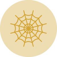 Spider Web Line Yellow Circle Icon vector