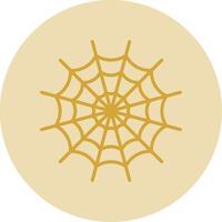 Spider Web Line Yellow Circle Icon vector