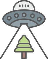 Ufo Line Filled Light Icon vector