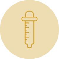 Pipette Line Yellow Circle Icon vector
