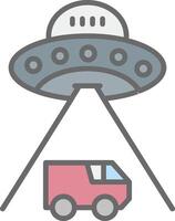 Ufo Line Filled Light Icon vector