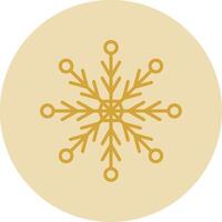 Snowflake Line Yellow Circle Icon vector