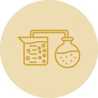 Flask Line Yellow Circle Icon vector