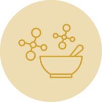 Bowl Line Yellow Circle Icon vector