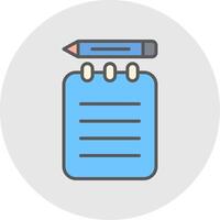 Notepad Line Filled Light Icon vector