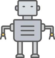 Robot Line Filled Light Icon vector