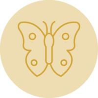 Butterfly Line Yellow Circle Icon vector