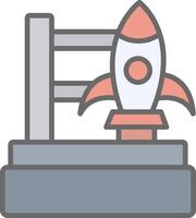 Rocket Launch Line Filled Light Icon vector