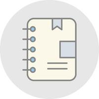 Note Book Line Filled Light Icon vector