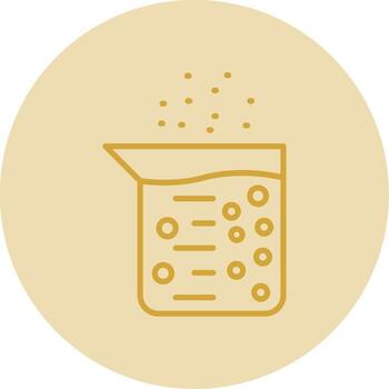 Flask Line Yellow Circle Icon vector