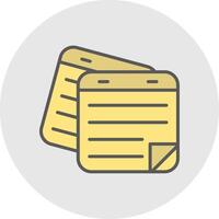 Sticky Notes Line Filled Light Icon vector