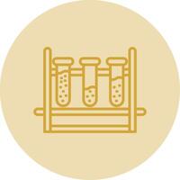 Test Tubes Line Yellow Circle Icon vector