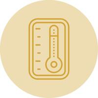 Thermometer Line Yellow Circle Icon vector