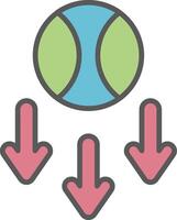 Gravity Line Filled Light Icon vector
