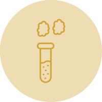 Test Tube Line Yellow Circle Icon vector