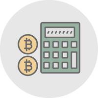 calculadora calculadora línea lleno ligero icono vector